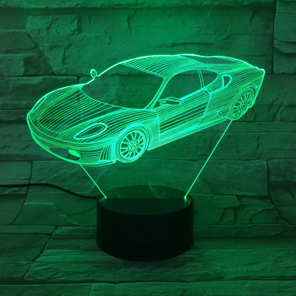 Sports Car 3D Optical Illusion Table Light Mood Lamp Touch & Remote