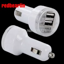 Redbearlin 2.1A двойное автомобильное зарядное устройство для iphone планшетный ПК на 2-портный Dual Порты и разъёмы USB для iphone 4 5 4S ipod ipad 4 MP3 двойной usb кабель для зарядки 1200 шт