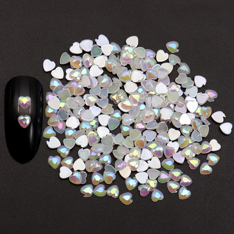 

Big Sale Acrylic Rhinestones 500pcs/lot Nail Art Decals Flatback Love Heart Glitter White Black AB Colorful Rhinestone Gems