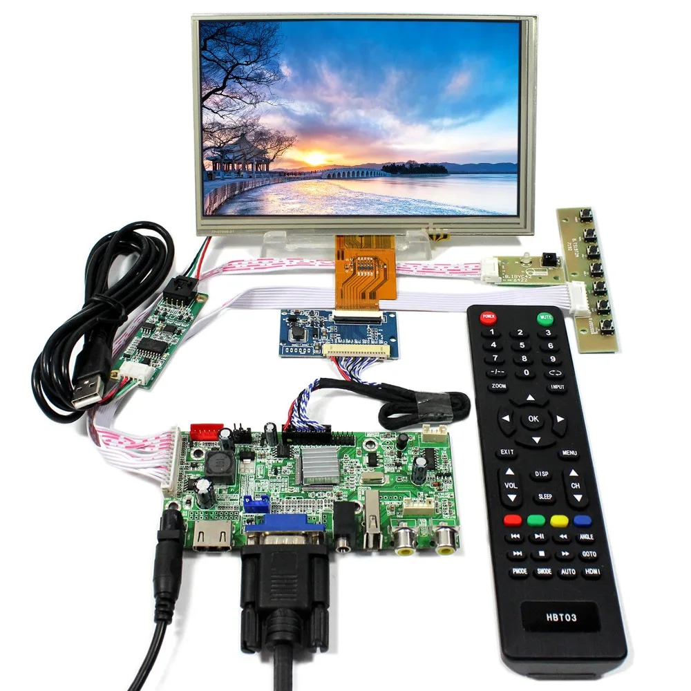 HDMI VGA AV Audio USB LCD Control Board With 7inch 1024x600 AT070TNA2 Touch LCD Panel HDMI VGA AV Audio USB LCD Control Board With 7inch 1024x600 AT070TNA2 Touch LCD Panel