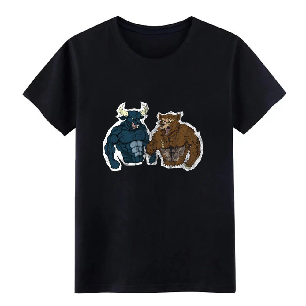 

bull bear trader trading stock exchange gift t shirt men Customized cotton S-XXXL Formal Anti-Wrinkle Funny Summer Style tshirt