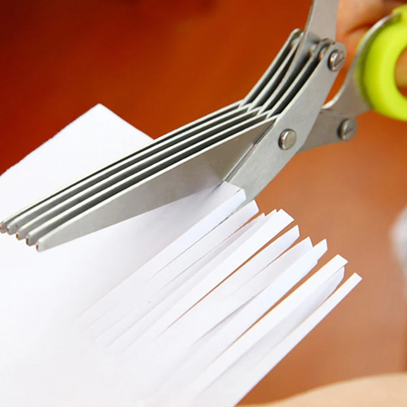 

5 Layers Kitchen Household Scissors Blade Scallion Practical Multi-functional Kitchen Stainless Steel Fruit Vegetable Tools