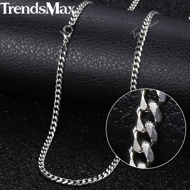 Necklace Stainless Steel Cuban Rope Box Snake Link Chains Necklace Silver Color Male Jewelry Wholesale 24" 60cm 3mm KNN1