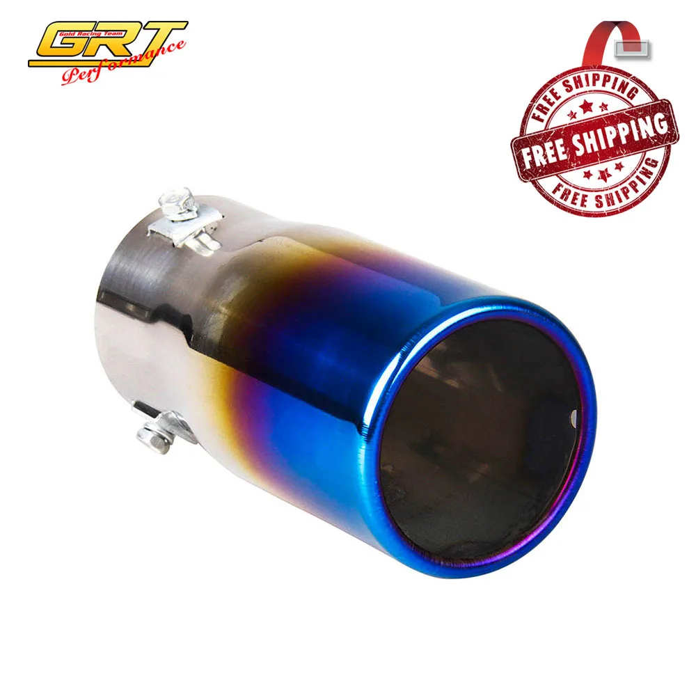 

Free Shipping Neo Chrome Car Stainless Steel Chrome Round EXHAUST Tail Muffler Tip Pipe Universal Fits