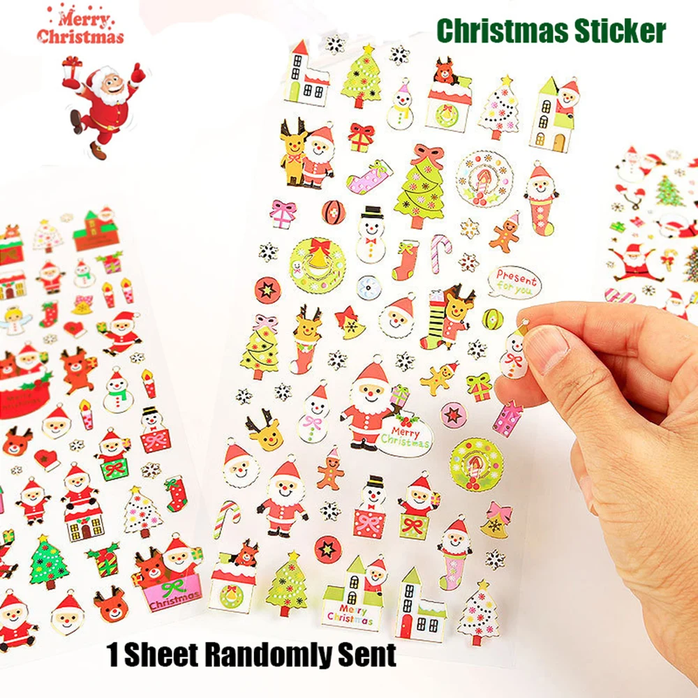 

Merry Christmas Santa Claus Gilding Decorative Stickers Adhesive Stickers DIY Decoration Diary Stickers