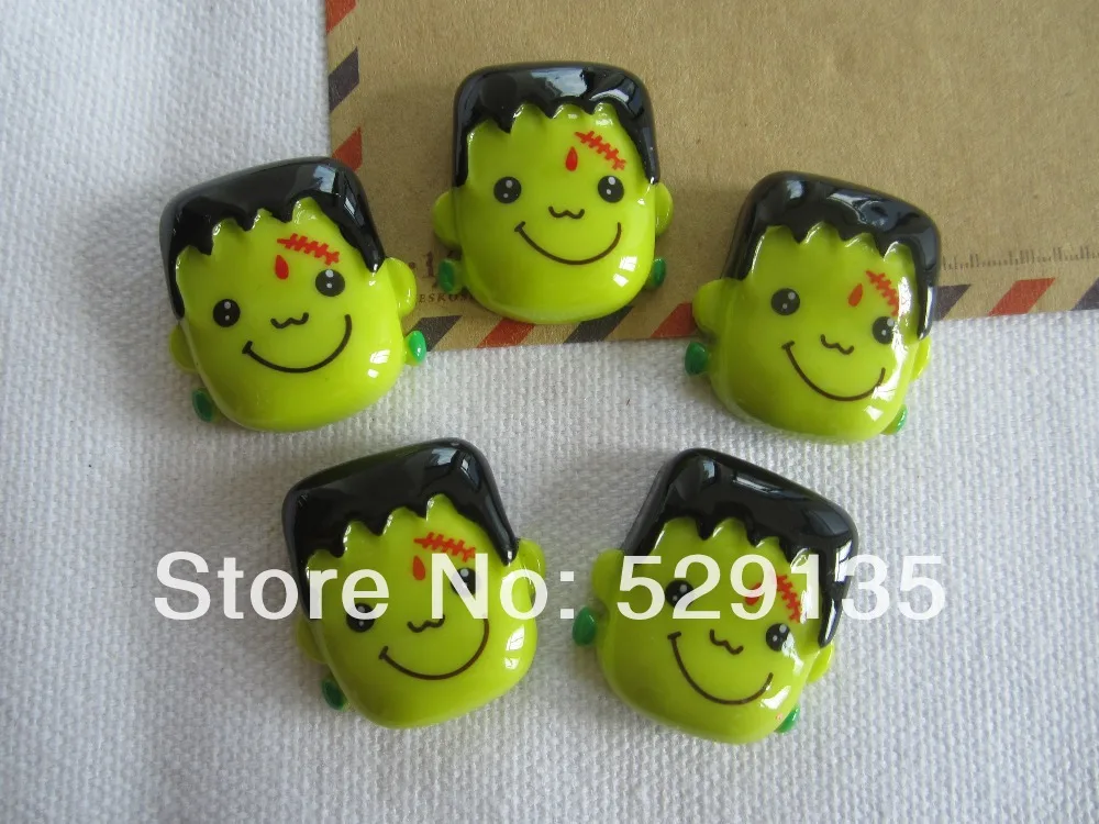 

Free Shipping! Green Face Frankenstein Halloween Party for Hair Bow Center, Scrapbooking DIY (25*27mm)