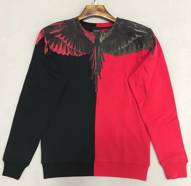 

100% COTTON MB MARCELO BURLON 16FW Men Long Sleeve RAINBOW WING CREW Tshirt Cotton Sweatshirt OVER SIZE XS-XL