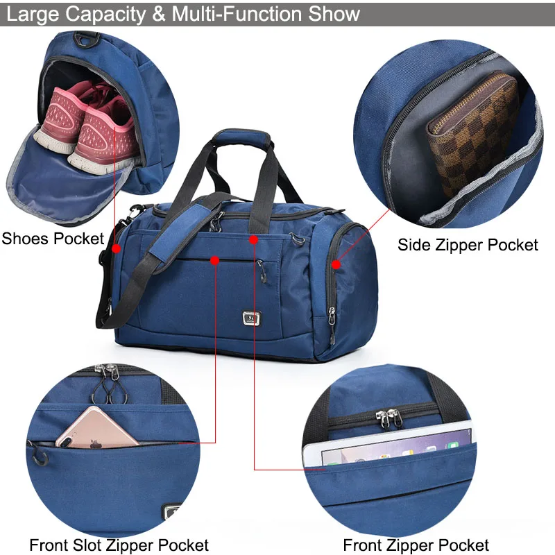 Водонепроницаемые большие сумки для спортзала, дорожная сумка на плечо, сумки, спортивные сумки для мужчин, сумка через плечо для путешествий, фитнеса, обувь, упаковка X427WA