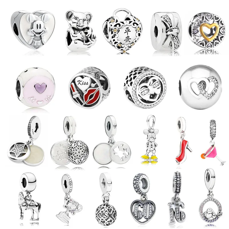 

Special Offer autumn collection hearts charms 925 sterling silver fine jewelry fit charm bead Bracelet DIY for women gift to mom