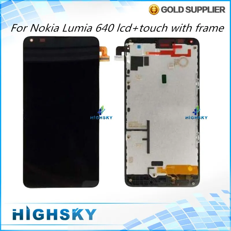 

Tested 5 inch Black Replacement N640 Display For Microsoft Nokia Lumia 640 LCD +  Frame With Touch Screen 1 Piece Free Shipping