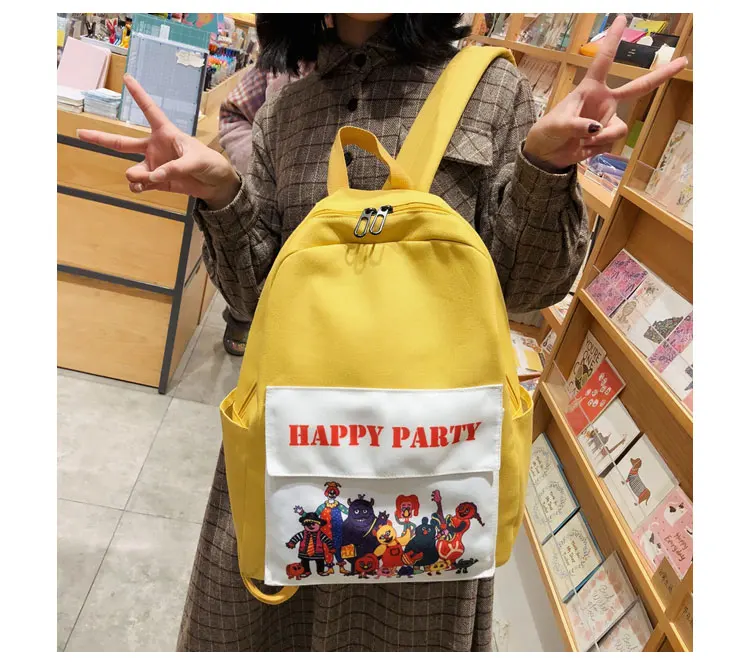 Menghuo Women Backpack Canvas Backpack Cute Printed School Bags Backpack Female Mochila Escolar Girls Backpack for Teenagers New_21
