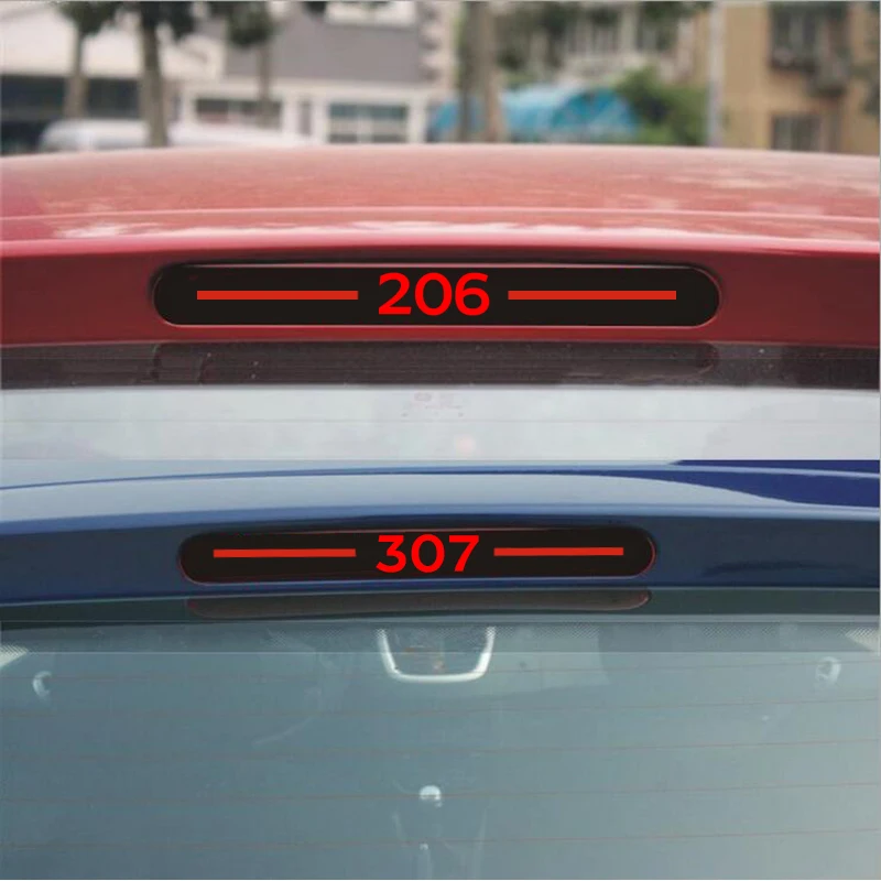 

1pcs Carbon Fiber Stickers And Decals High Mounted Stop Brake Lamp Light Car Styling For Peugeot 307 peugeot 206 Car Accessories