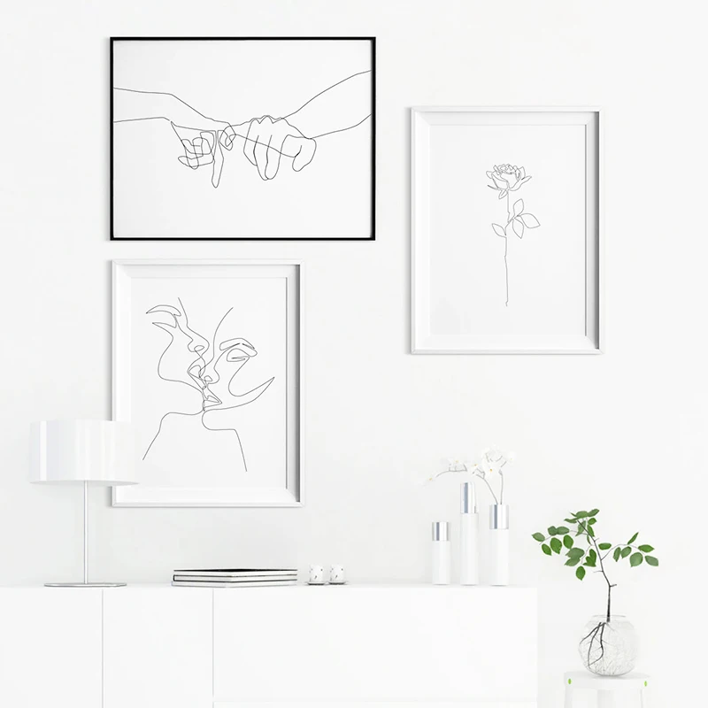 Couple Kiss Wall Art Print Bedroom Decor