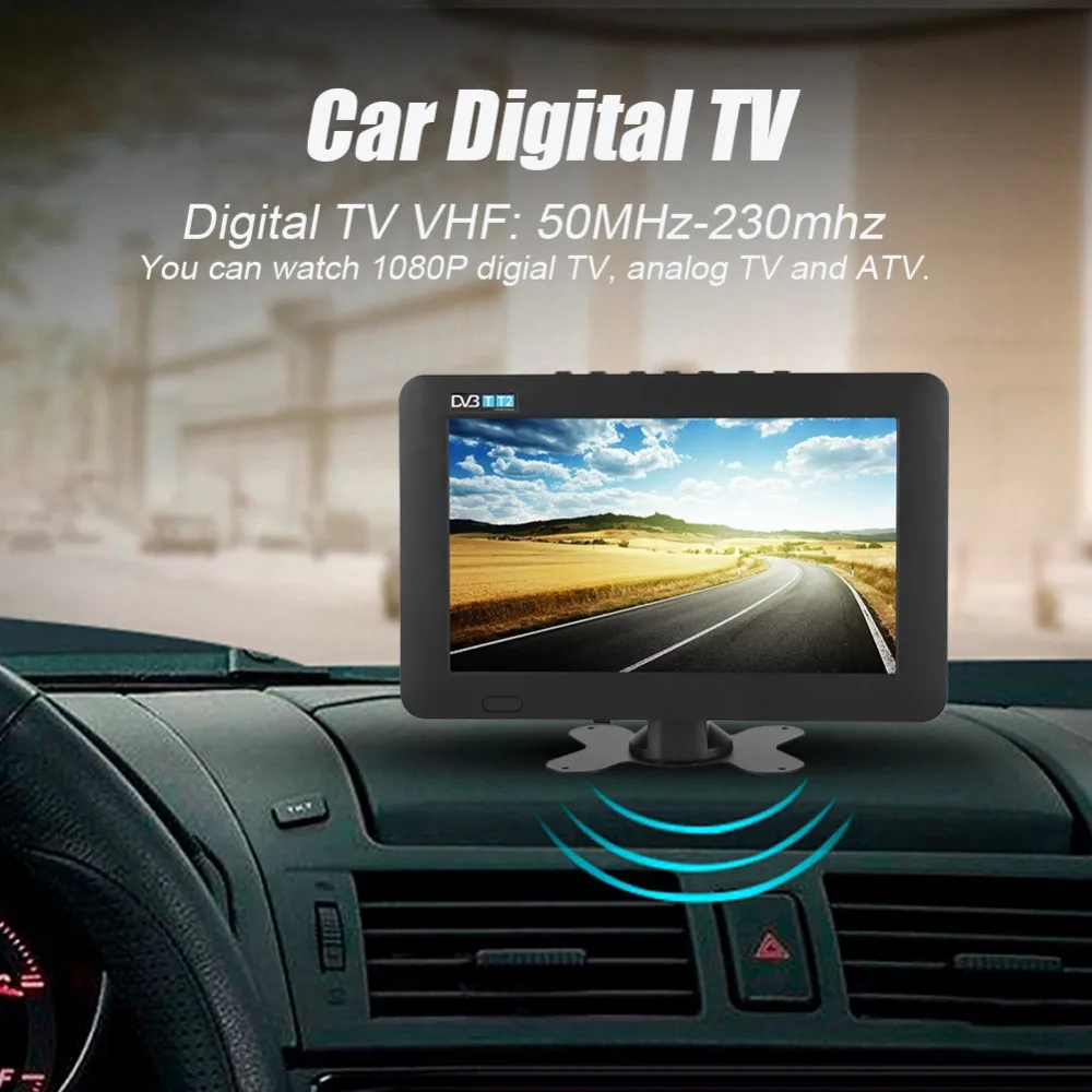LEADSTAR 9 дюймов Автомобильный цифровой ТВ Высокая чувствительность 1080P Портативный ТВ для аналогового/цифрового ТВ/ТВ