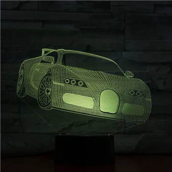 

3D Dimension Lamp Sports Car Nightlight Touch Sensor Color Changing for Kids Children's Birthday Gift Bedroom Led Night Light