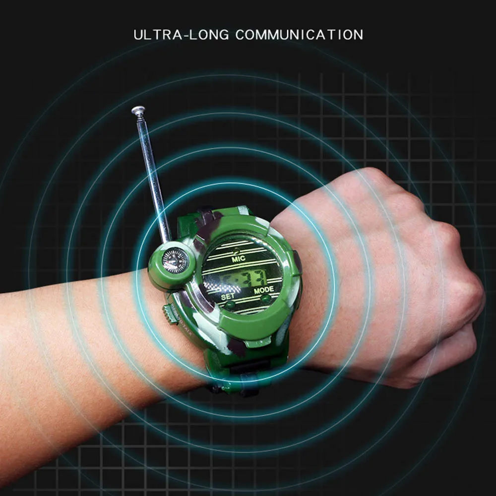 

Kids 2Pcs Walkie Talkies Watch Interphone Simulation 7-in-1 Children Outdoor Interphone Parent-child Teacher Interactive Fun Toy