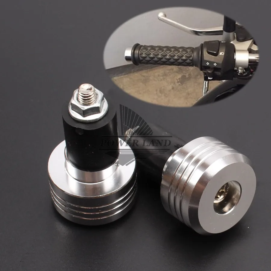 

Aluminum Hand Grips Bar End Cap Plug Slider 22MM 7/8" Handlebar End Caps Silver Universal Fit for Honda Suzuki Royal Cafe Racer