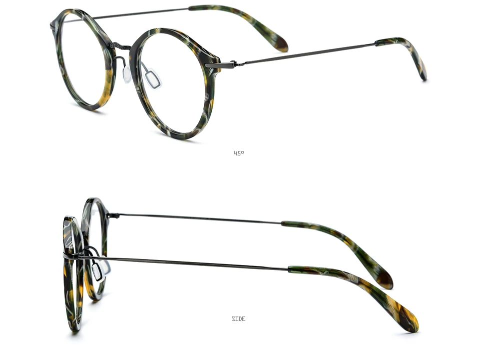 Ацетат B титановая оправа для очков мужские винтажные очки по рецепту для женщин ретро круглые оптические очки 852