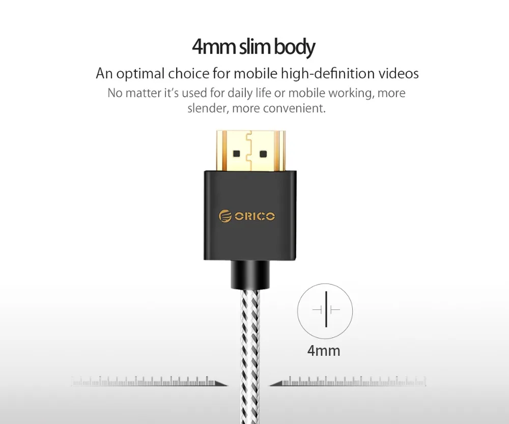 Кабель ORICO HDMI 1080P 4K 3D Папа-папа HDMI 2,0 кабель для HDMI разветвитель ЖК-проектор ТВ коробка PS3 проектор 0,5 м 1 м 1,5 м 2 м 3 м