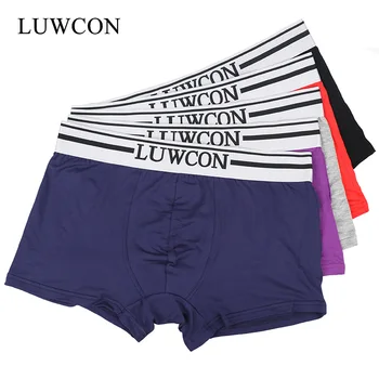 

LUWCON Brand 5pcs/lot Men's Underwear Boxer Shorts Modal Soft breathable Underpants U convex Boxers Men