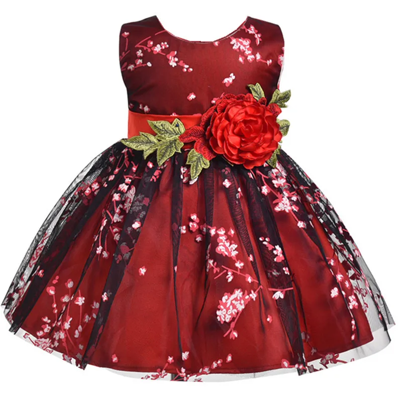 Girl Dress for summer Dresses Floral Print sleeveless Vestido Kids clothes Princess Girl Costume Baby girl dress Red wine Girl Dress for summer Dresses Floral Print sleeveless Vestido Kids clothes Princess Girl Costume Baby girl dress Red wine