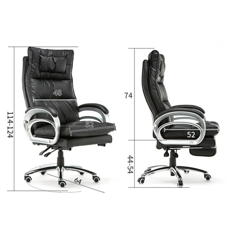 Office Chair Lifted Rotated Gaming Seat with Footrest Massage Computer Chair Reclining Boss Stool Simple Household