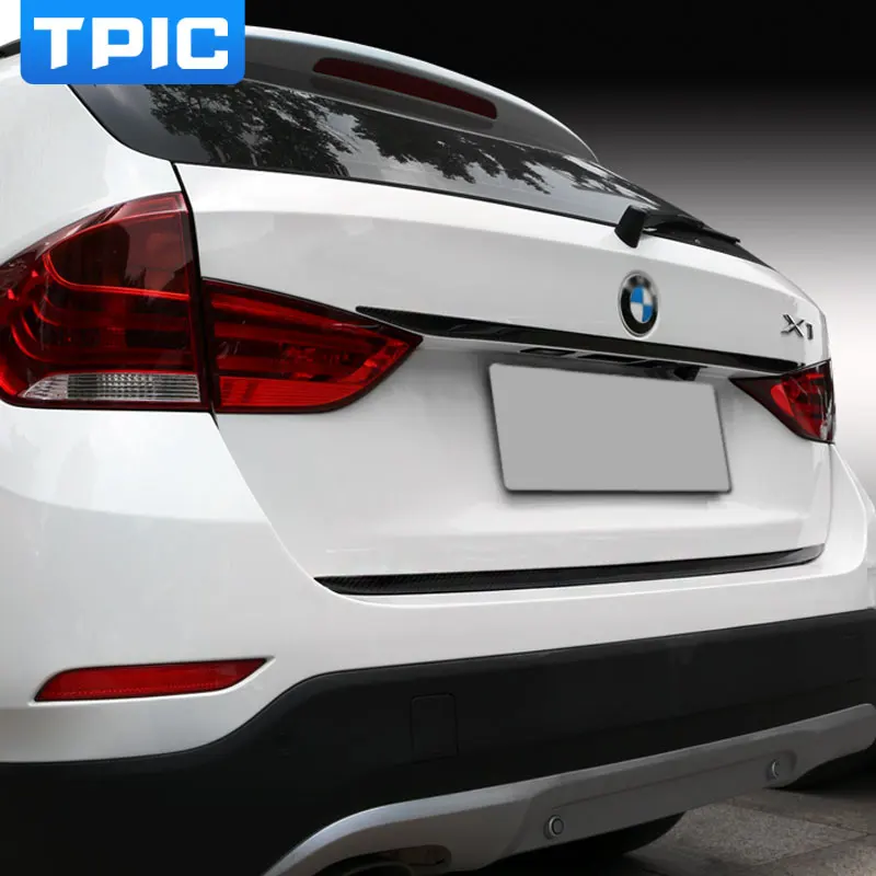 Для BMW X1 E84 2011- карбоновая накладка на заднюю крышку багажника, накладка на задний багажник, наклейка, автомобильные аксессуары, Стайлинг автомобиля