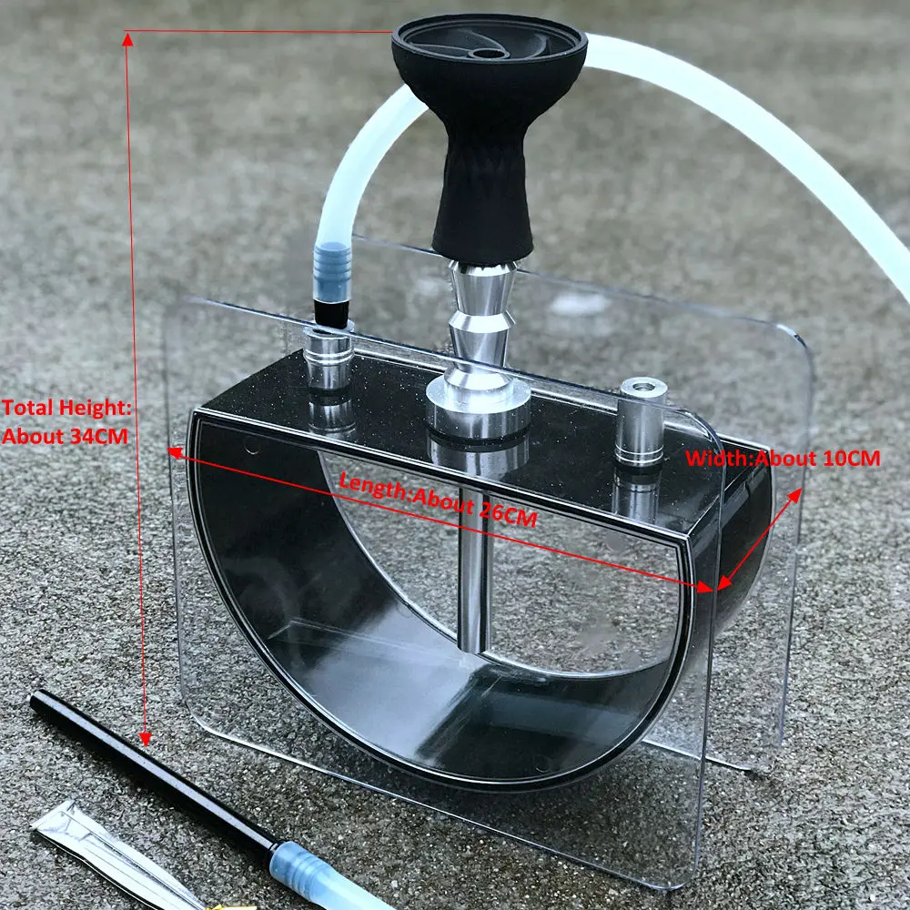 Набор акриловых трубок для кальяна с силиконовой чашей Sheesha, металлические щипцы, аксессуары для табачных труб Chicha Narguile