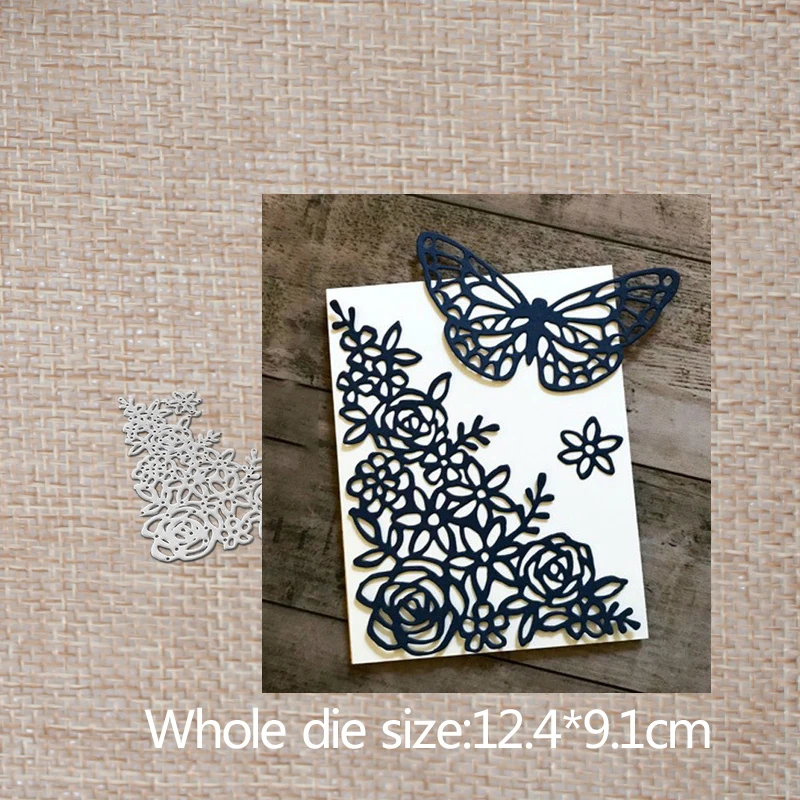 

12.4*9.1cm flower new Metal Cutting Dies for card DIY Scrapbooking stencil Paper Craft Album template Dies