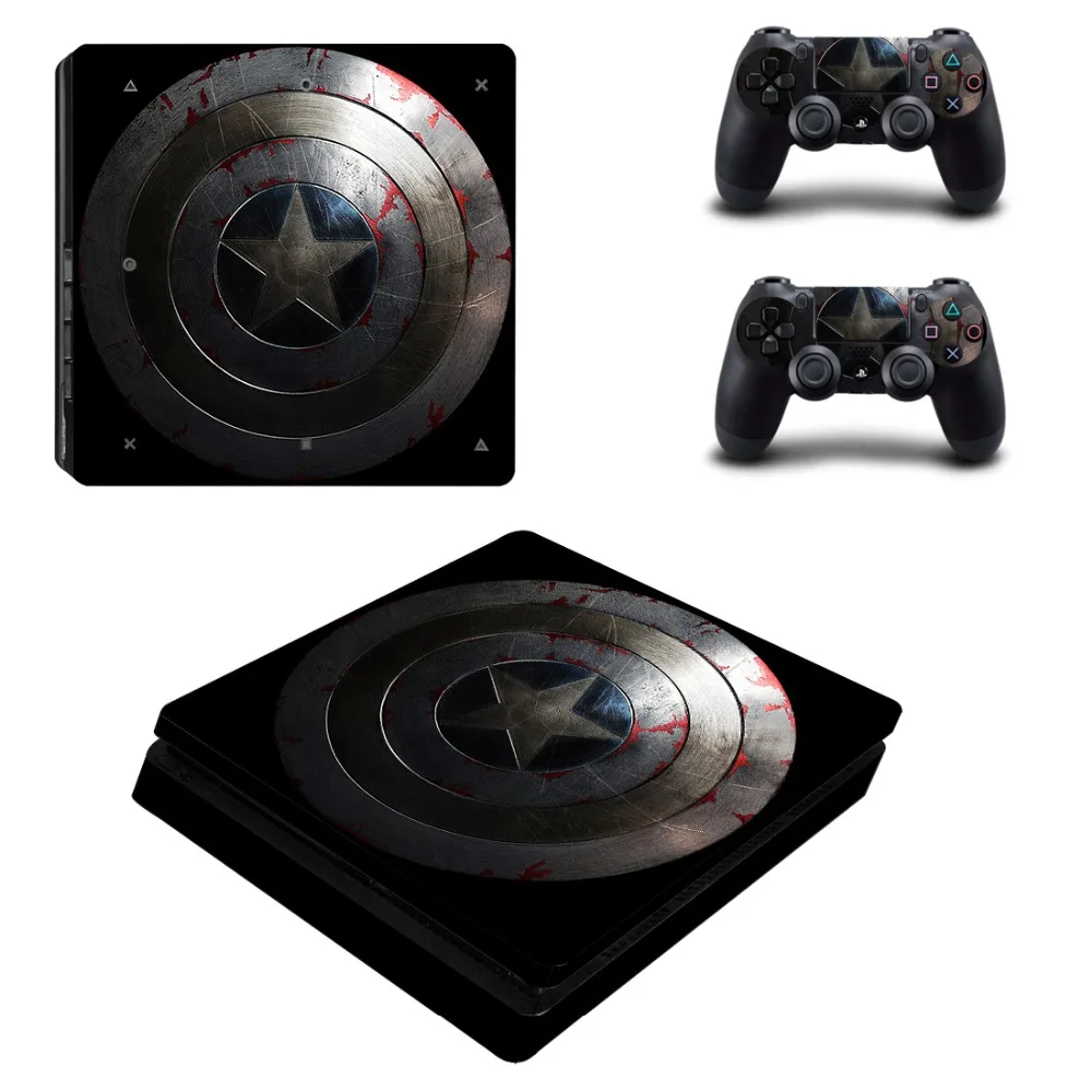 Наклейка Marvel Captain America PS4 Slim Skin Виниловая наклейка для консоли Playstation 4 и 2