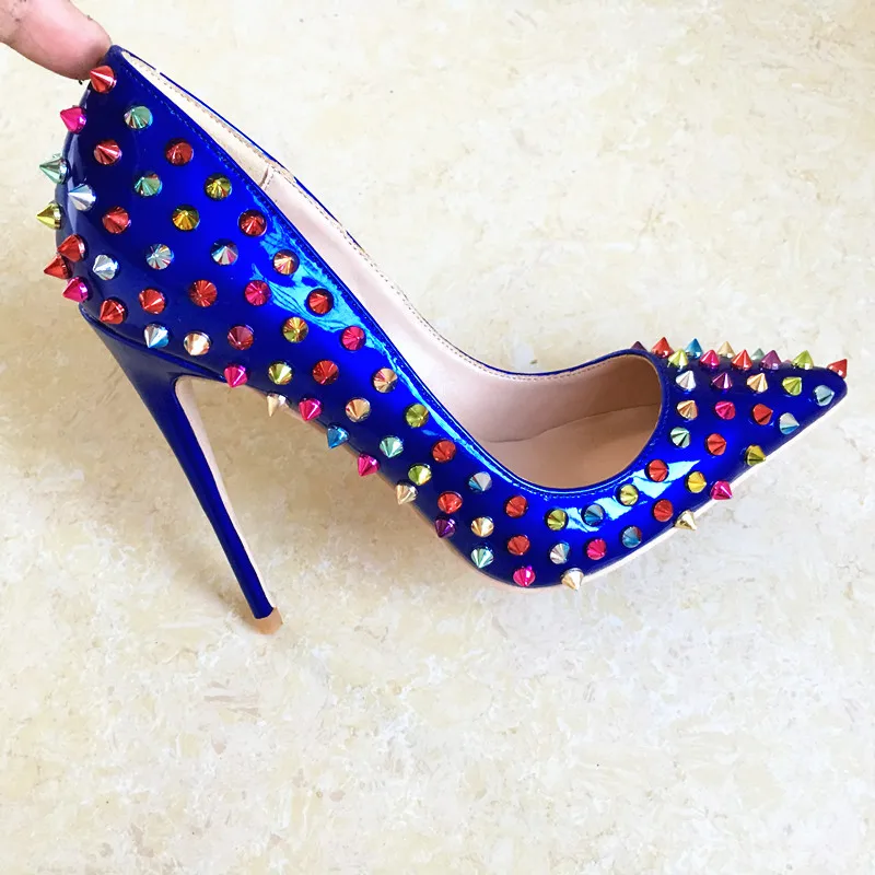 royal blue patent leather heels