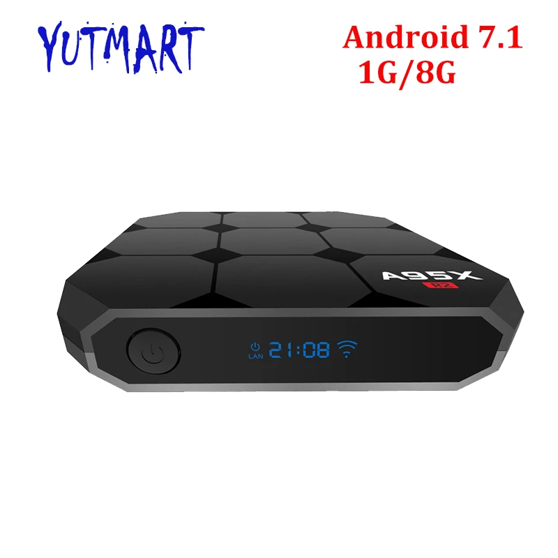 20 шт. [a95x R2] LED Дисплей Full HD медиаплеер 4 К H.265 1 ГБ DDR3 8 EMMC ядра Smart Android 7.1 rk3328 ТВ