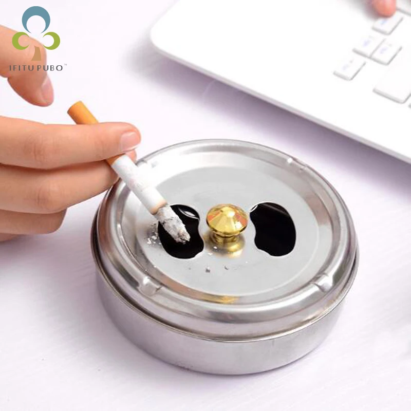 European stainless steel rotatable windproof cover ashtray Smoking