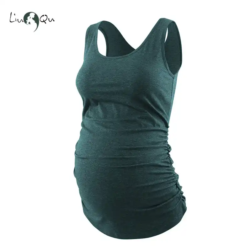 ruched maternity tank top
