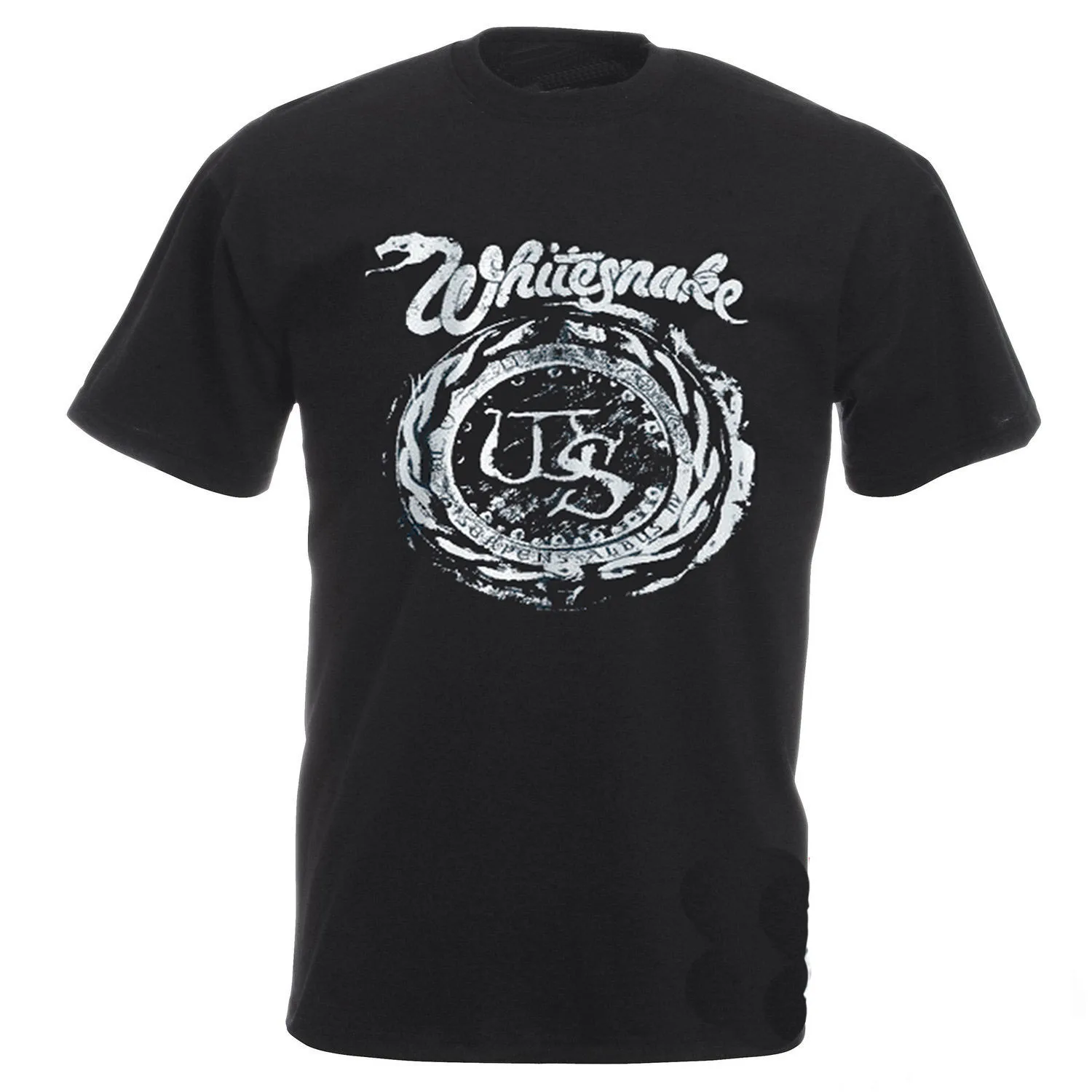 WHITESNAKE T-Shirt White Snake Band Logo Men's Black Tee Size S-3XL | Мужская одежда