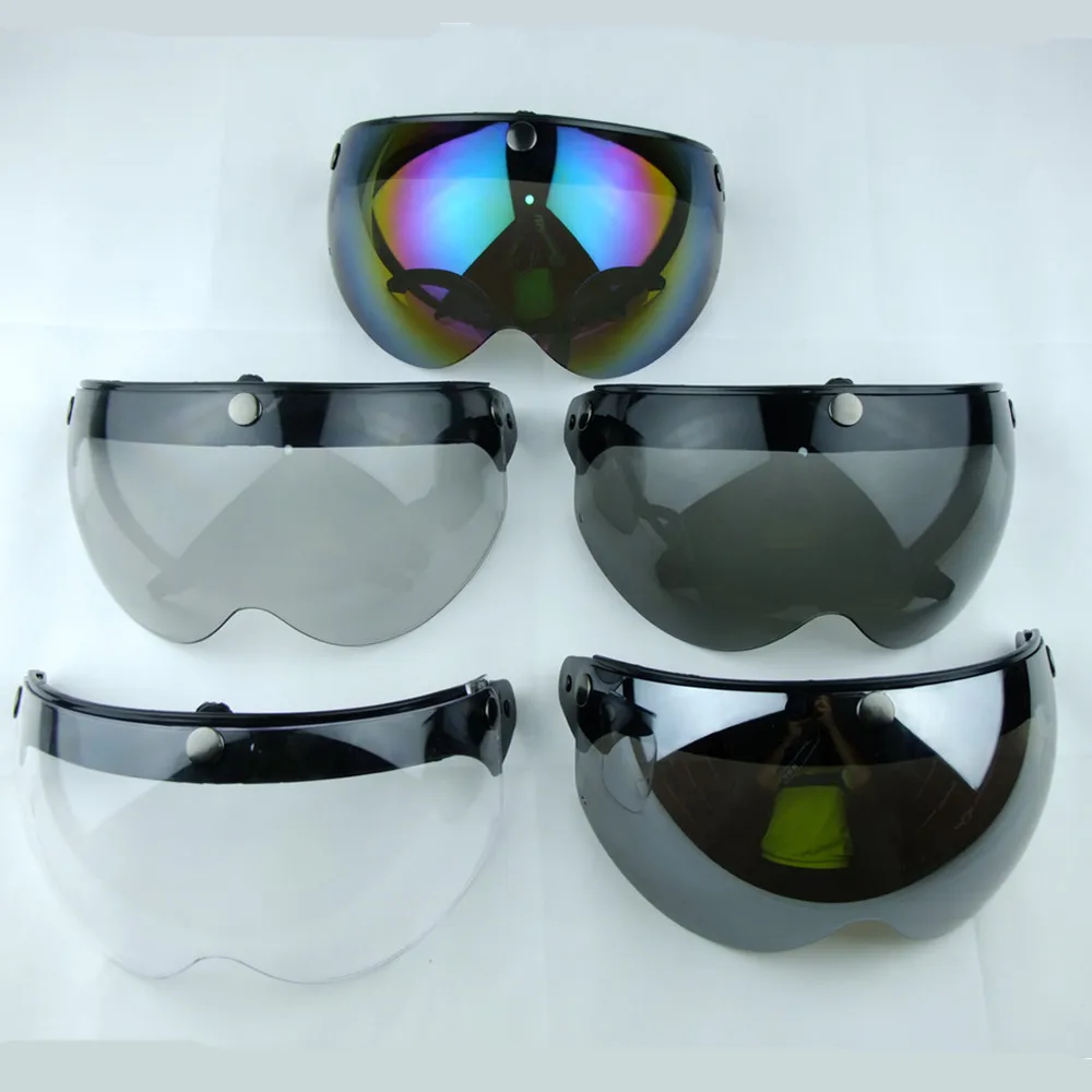 new 3 snap vintage helmet lens visor glasses retro helmet shield