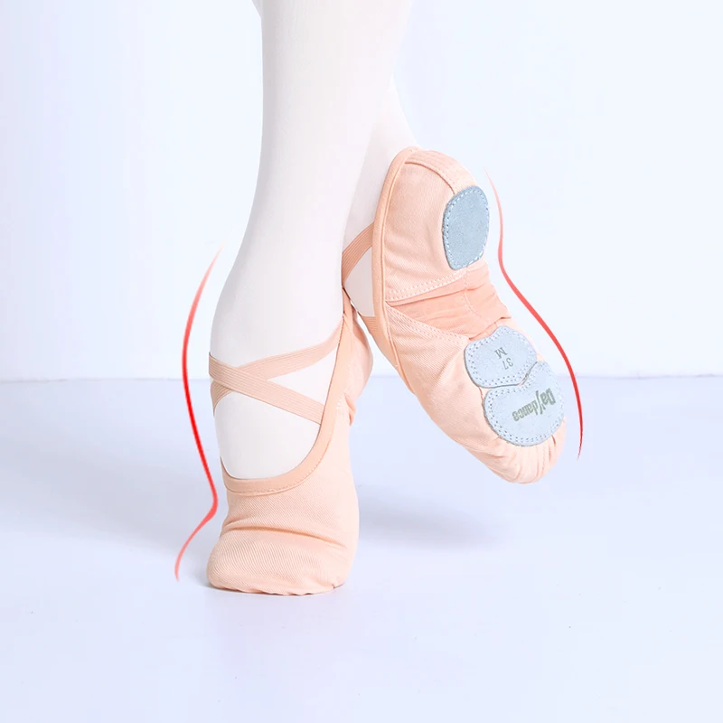 Professional Ballet Shoes Soft Three Split Sole Women Girls Ballerina Dance Shoes Stretch Fabric Mesh Splice Ballet Slippers