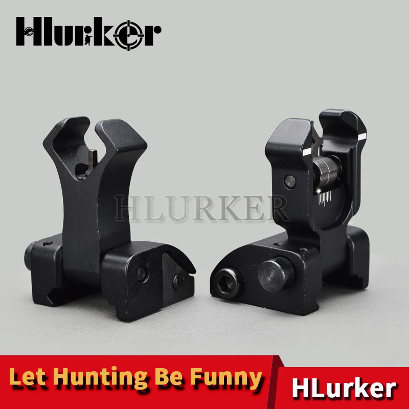 Beste AR 15 Tactische Flip up Front Rear Sight Set Ijzer Diamant Openingen Dual Windvang Aanpassing 20mm Rail Handguard Mount