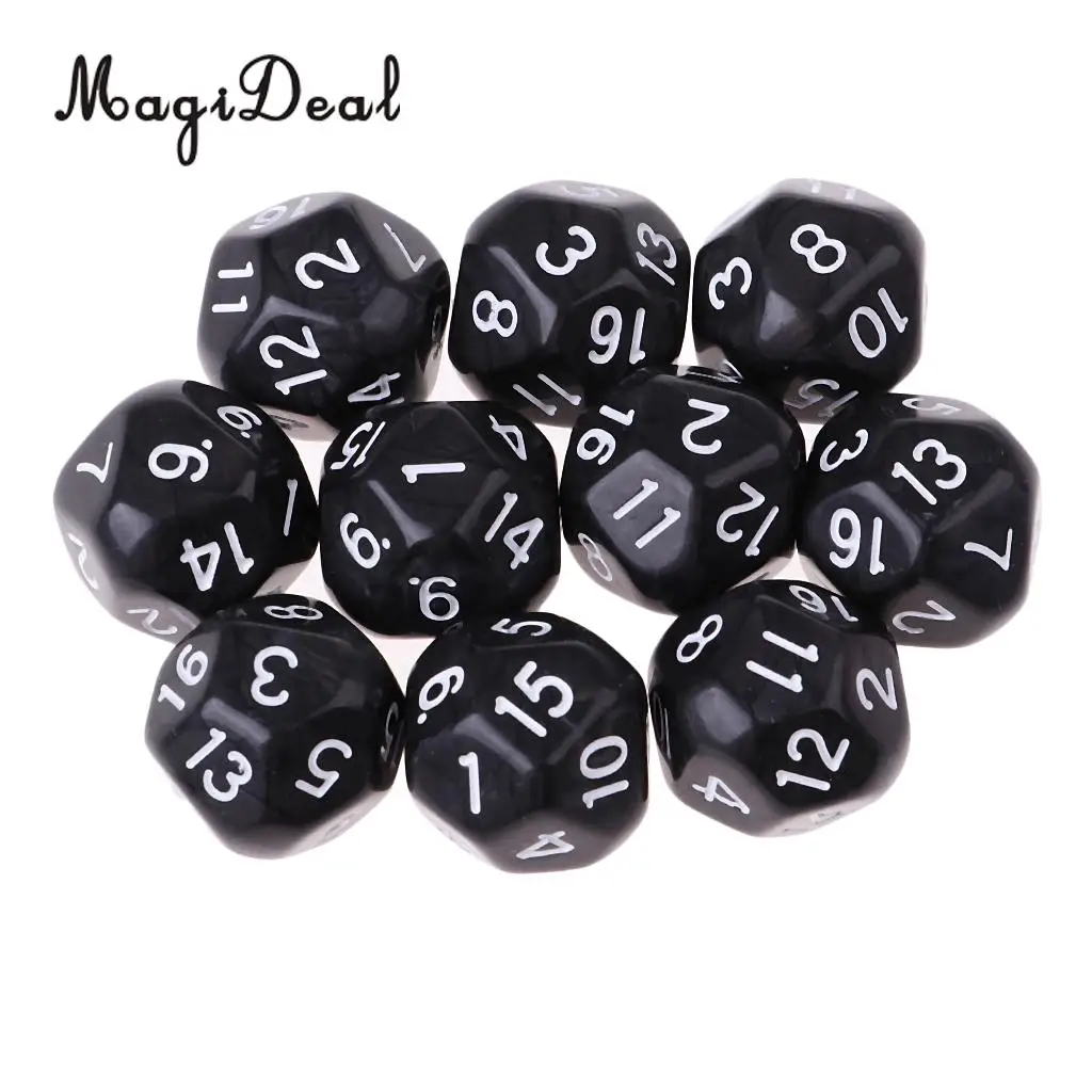 20pcs 16 Sided D16 14mm Acrylic Opaque Dices for Role Playing Game RPG Dice