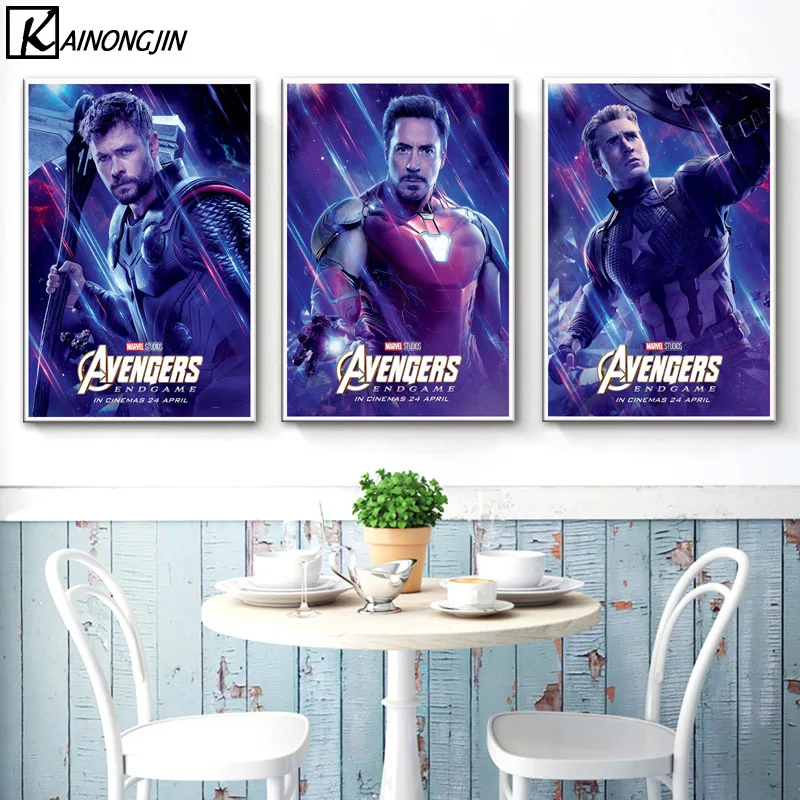 

Art Poster Avengers EndGame Marvel Poster End Game Marvel Movie Posters and Prints Wall Picture Canvas Painting Home Decoration