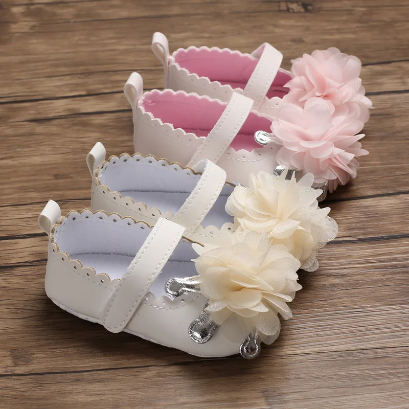 

Baby girl artificial PU flower toddler shoes newborn christening ceremony baptism baby shoes cute flowers