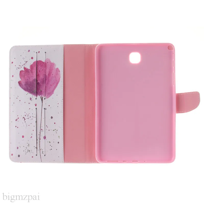 Flower PU Leather Wallet Case For Samsung Galaxy Tab A 8.0 inch T350 T351 T355 P350 SM-T355 Case Girl Boy Stand FlipTablet Cover (10)