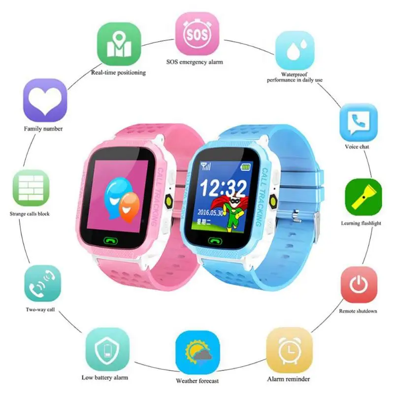 

W16 Kids Child Smart Watch Anti Lost Tracker SOS Positioning Tracking Children Clock Waterproof Touch Screen 2G SIM Smart Watch