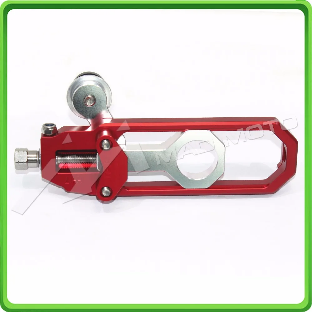 Motorcycle Chain Tensioner Adjuster with bobbin fit for BMW HP4 2012-2014,S1000R 2014-2017,S1000RR 2010-2017 Red & Silver (10)