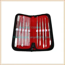 Нож-шпатель для воска комплект включает в себя 10 шт. лезвия, стоматологические инструменты оборудование резной набор скульптурный нож сумка