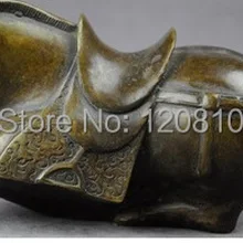 Редкие Азии Статуя Бронзы Скульптуры Dynastie Цяньлун CROUCH ЛОШАДЬ МЕДНАЯ СТАТУЯ