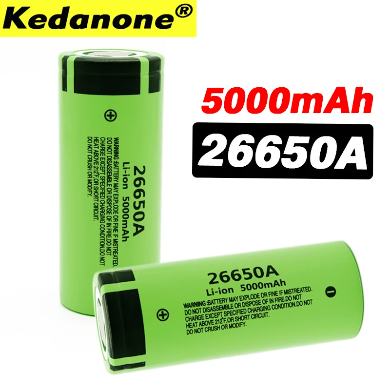 100% Оригинальный Новый аккумулятор для Panasonic 26650A 3 7 V 5000mAh высокой емкости 26650 литий