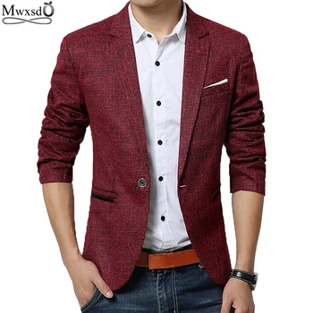 

Mwxsd brand spring autumn men casual Blazer suit mens cotton suit Jacket slim fit Men's classic smart casual blazer for male
