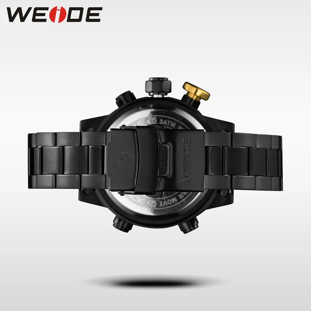 WEIDE часы для мужчин цифровые с двойным дисплеем srainless стальные браслеты кварцевые