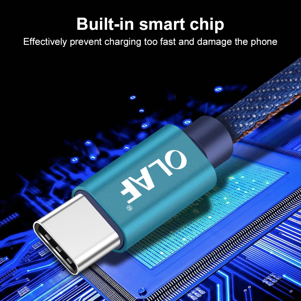 Кабель USB Type C OLAF для xiaomi redmi Note 7 6 быстрая зарядка Micro кабель Samsung Xiaomi Huawei|Кабели